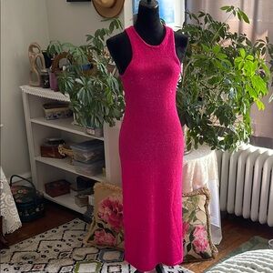 House of Harlow 1960 Hot Pink Sleeveless Knit Midi Dress